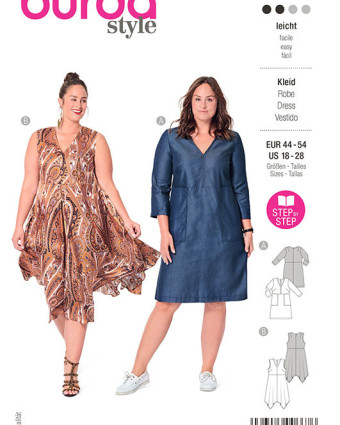 Patron femme Robe à volant asymétrique - Burda 6036 - Mercerine