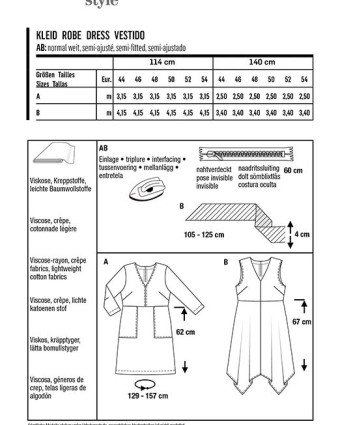 Patron femme Robe à volant asymétrique - Burda 6036 - Mercerine