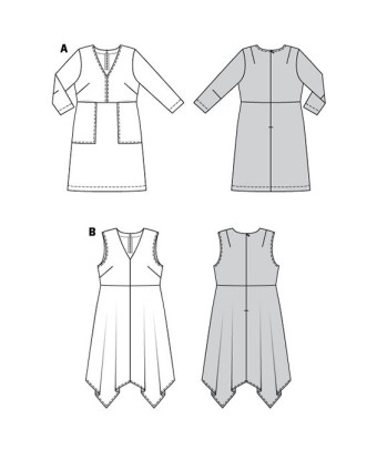 Patron femme Robe à volant asymétrique - Burda 6036 - Mercerine