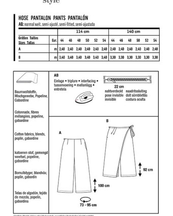 Patron de couture femme Pantalon portefeuille : Burda 6035 - Mercerine