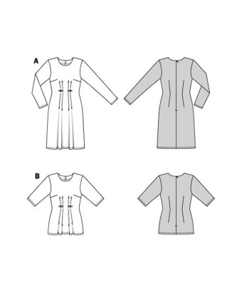Patron de couture Robe / blouse avec plis sous poitrine : Burda 6033 - Mercerine