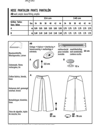 Patron de couture Pantalon : Burda 6032 - Mercerine