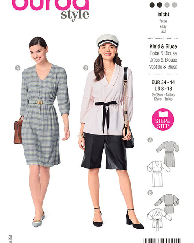 Patron de couture femme Robe / blouse  : Burda 6030 - Mercerine