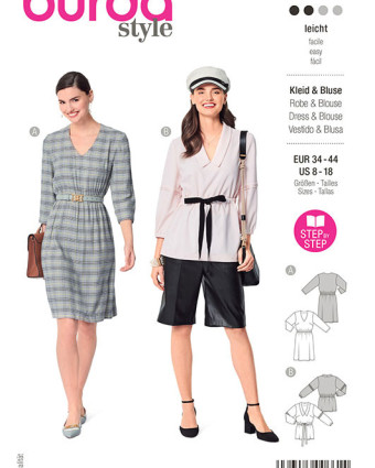 Patron de couture femme Robe / blouse  : Burda 6030 - Mercerine