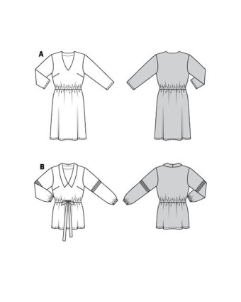 Patron de couture femme Robe / blouse  : Burda 6030 - Mercerine
