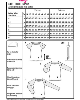 Patron de couture femme T-shirt manches raglans Burda 6028 - Mercerine