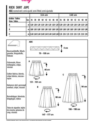 Patron de couture Jupe : Burda 6027 - Mercerine