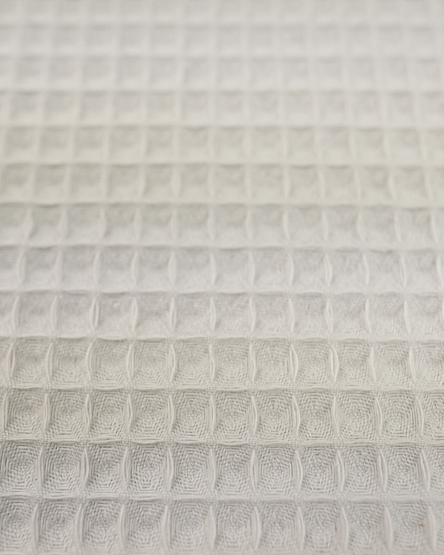 Tissu éponge nid d'abeille gris clair peignoirs et lingette - Mercerine