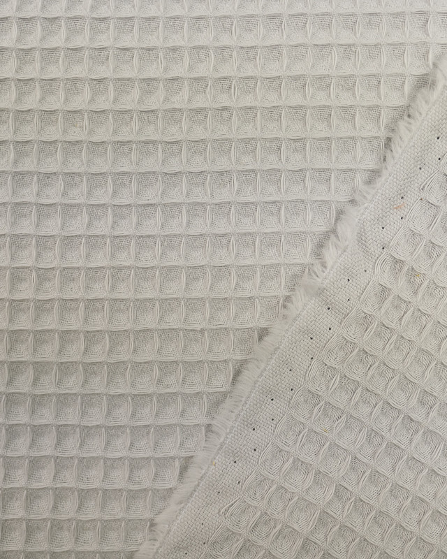Tissu éponge nid d'abeille gris clair peignoirs et lingette - Mercerine