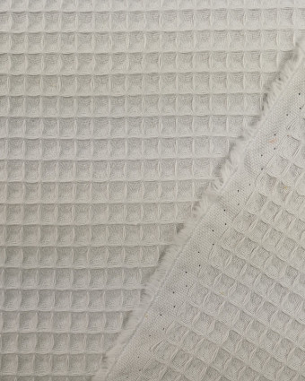 Tissu éponge nid d'abeille gris clair peignoirs et lingette - Mercerine