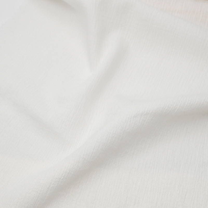 Crépon de coton texturé blanc - 10cm