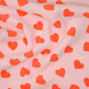 Tissu pyjama pilou cœur rose...