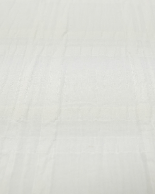 Tissu au mètre : Voile de coton texturé carreaux écru - Mercerine