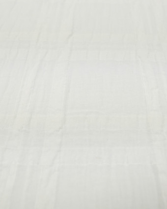 Tissu au mètre : Voile de coton texturé carreaux écru - Mercerine