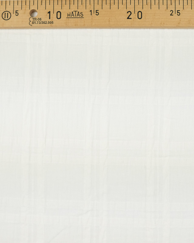 Tissu au mètre : Voile de coton texturé carreaux écru - Mercerine