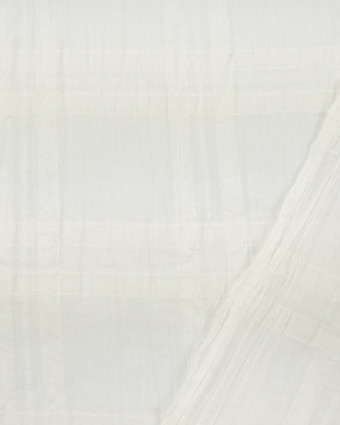 Tissu au mètre : Voile de coton texturé carreaux écru - Mercerine