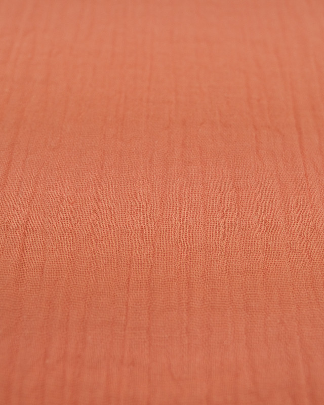 Tissu coton au mètre : Double gaze de coton papaye - Mercerine
