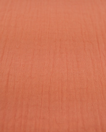 Tissu coton au mètre : Double gaze de coton papaye - Mercerine