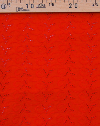 Tissu broderie anglaise rouge - Tissu au mètre Mercerine