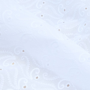 Tissu  Broderie anglaise Blanc Royal Mary -  Mercerine