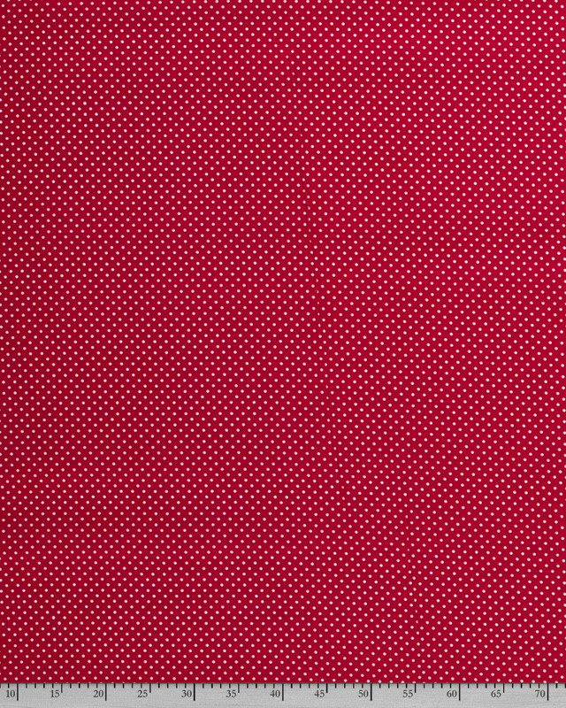 Tissu en ligne : Popeline De Coton Petit Pois Rouge - Mercerine