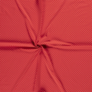 Jersey Coton à Pois Rouge - 10cm