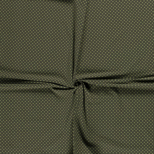  Jersey Coton à Pois Kaki - 10cm -  Mercerine