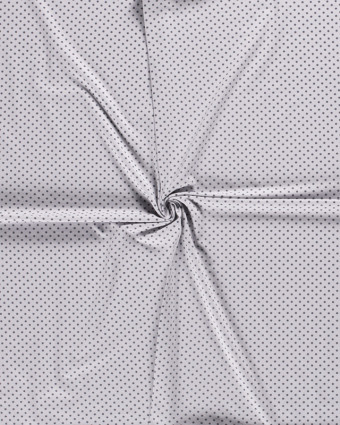 Jersey Coton à Pois Gris - 10cm