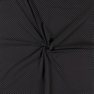 Jersey Coton à Pois Noir - 10cm