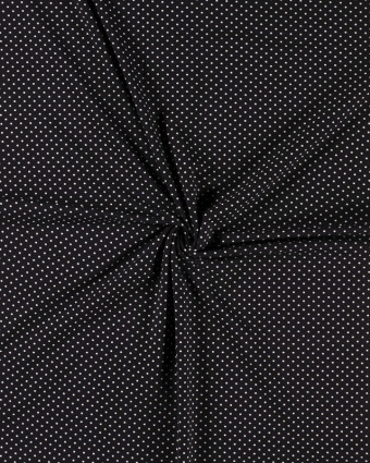  Jersey Coton à Pois Noir - 10cm -  Mercerine