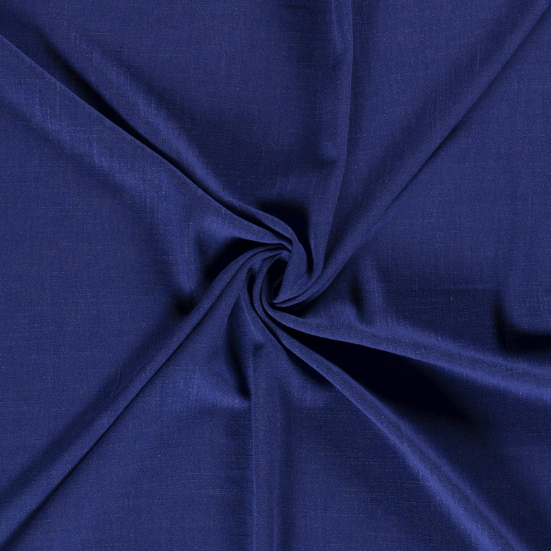Viscose Lin texturé Bleu foncé - 10cm