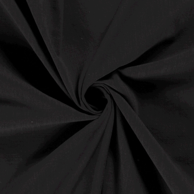 Tissu Coton Epais Noir de Qualité, Tissu au mètre 