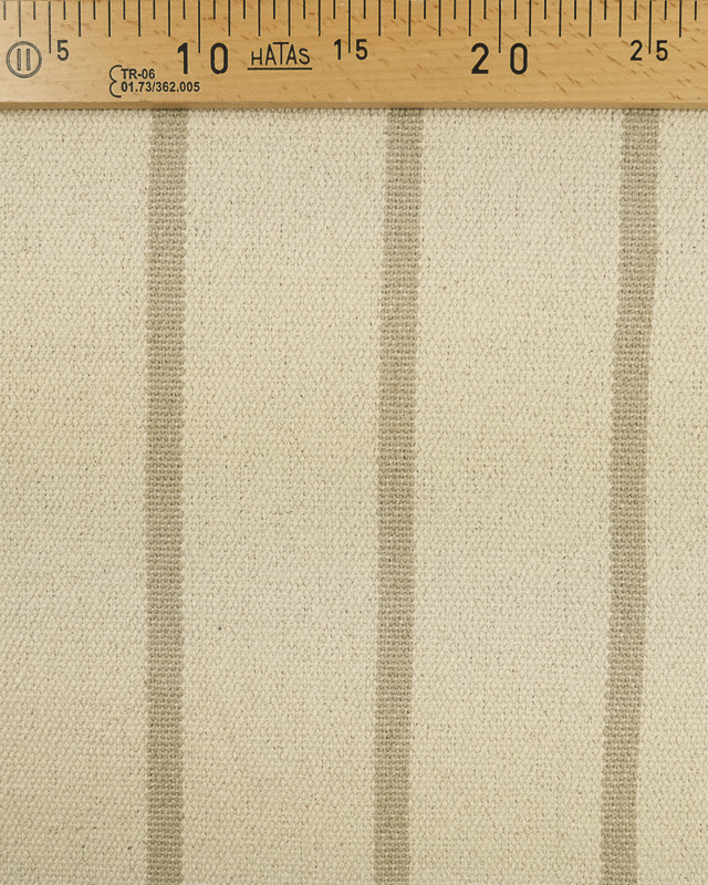 Tissu au mètre : Toile Coton Rayé Lin Plage - Mercerine