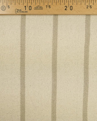 Tissu au mètre : Toile Coton Rayé Lin Plage - Mercerine