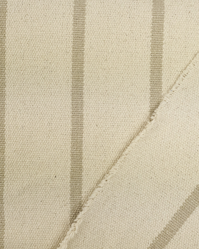 Tissu au mètre : Toile Coton Rayé Lin Plage - Mercerine