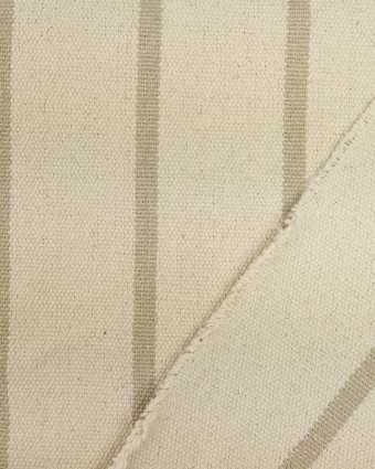 Tissu au mètre : Toile Coton Rayé Lin Plage - Mercerine