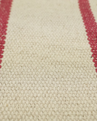 Toile Coton Rayée Rouge Plage - 10cm