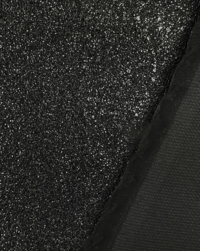 Tissu simili cuir Noir martelé au mètre - Mercerine