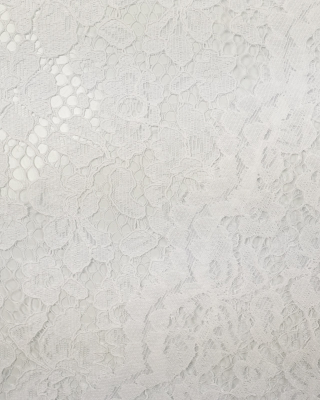 Tissu dentelle blanc : tissu au mètre - Mercerine