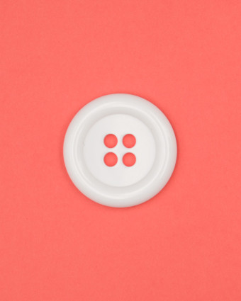 Grand Bouton manteau : blanc bourrelet 4 trous 36mm - Mercerine