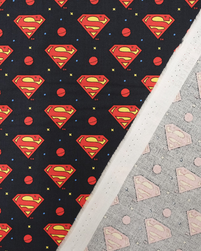 Tissu en ligne : Popeline de coton Superman - Mercerine