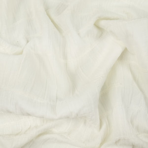 Gaze de coton effet smocké blanc cassé - 10cm