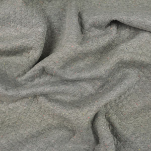  Jersey Matelassé gris clair moucheté - 10cm -  Mercerine