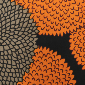 Tissu africain motif graphique oursin orange