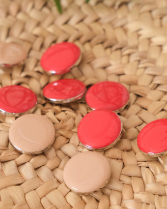 Bouton à coudre rouge émail élégant 10mm 15mm 22mm - Mercerine