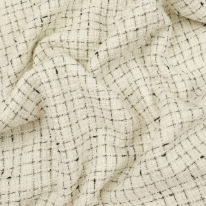Tweed Bouclette Lurex ivoire - 10cm