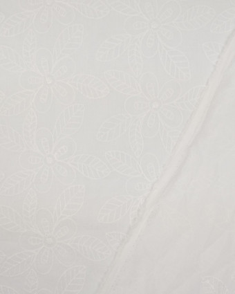 Tissu au mètre Coton viscose brodé fleuri - Mercerine