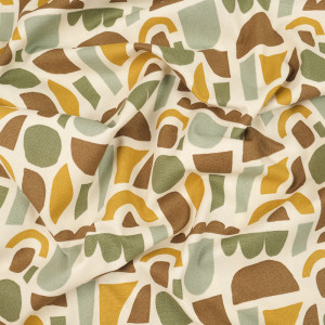 Coton motif abstrait couleur savane - 10cm