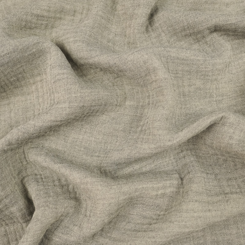 Tissu en ligne Gaze de coton chiné gris clair - Mercerine