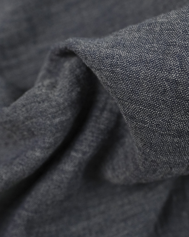 Tissu en ligne : Double gaze de coton chiné marine - Mercerine